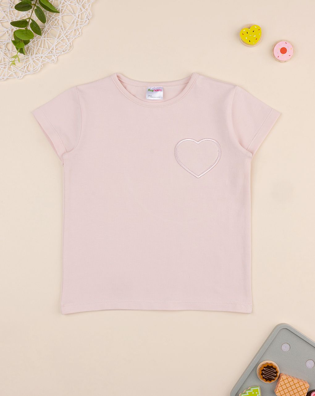 T-shirt bimba cuore rosa