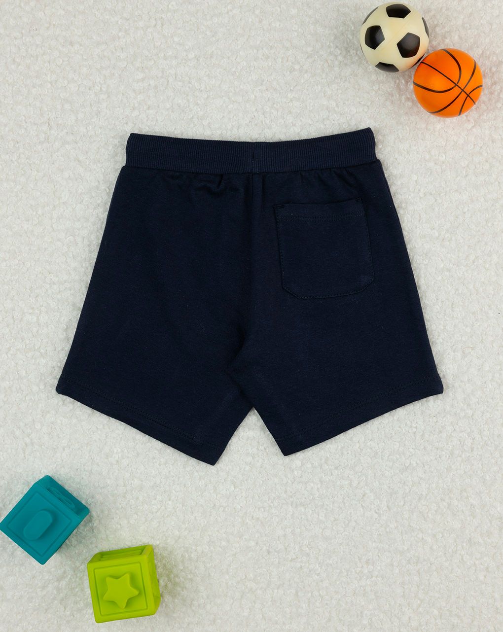 Shorts bimbo blu banda bianca