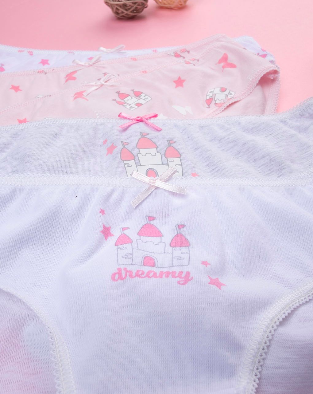 Pack 5 slip rosa bimba castilli