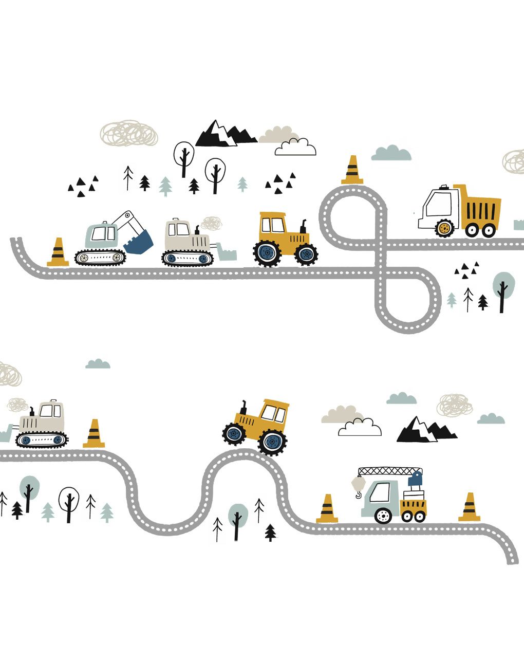 Adesivo decorativo da parete  -trattori in strada - autoadesivo - sipo