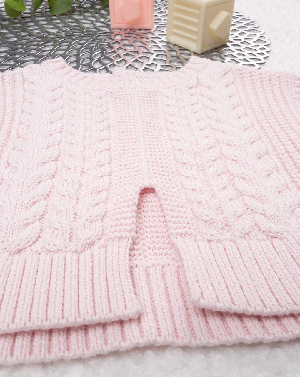 Maglia tricot rosa bimba