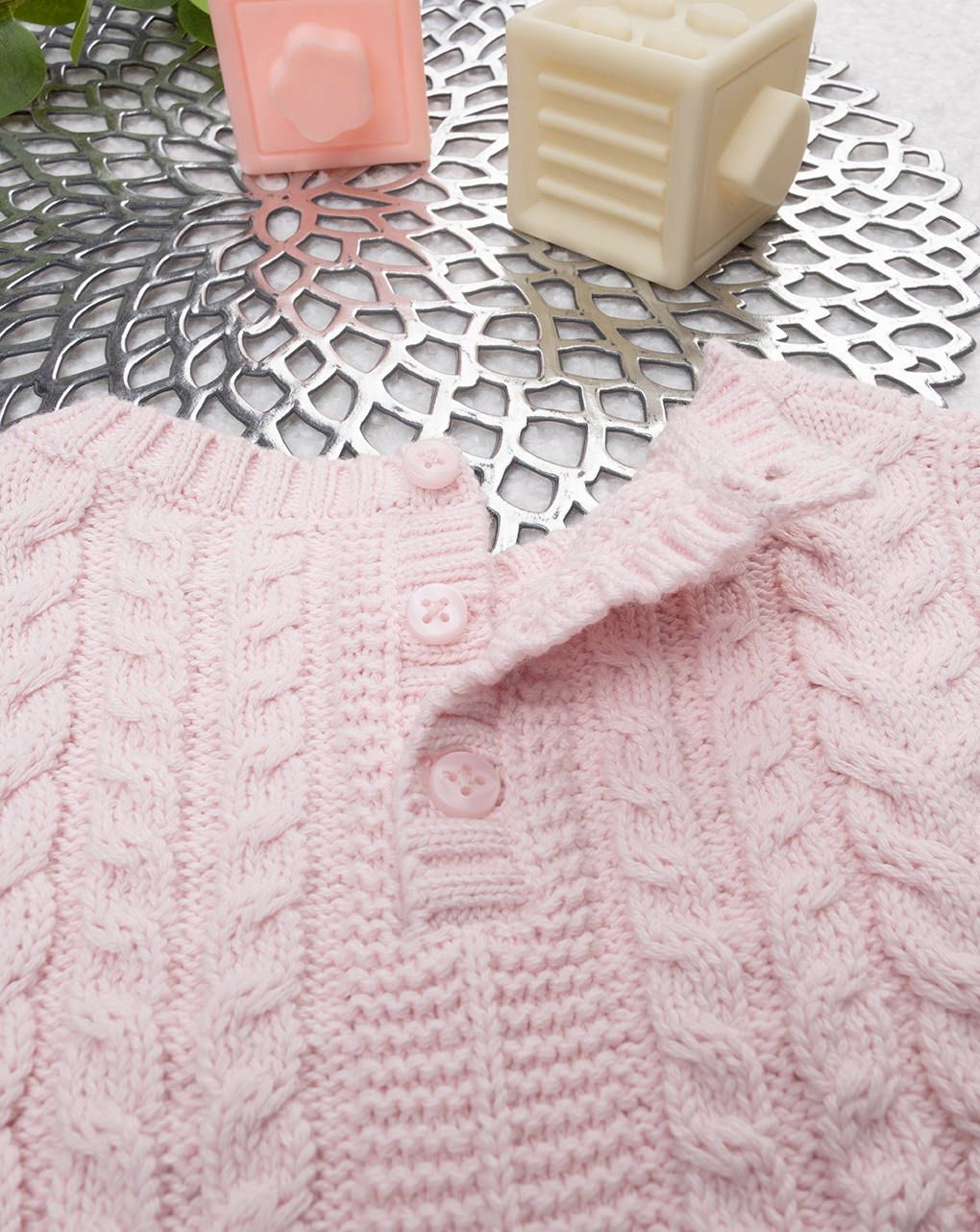 Maglia tricot rosa bimba