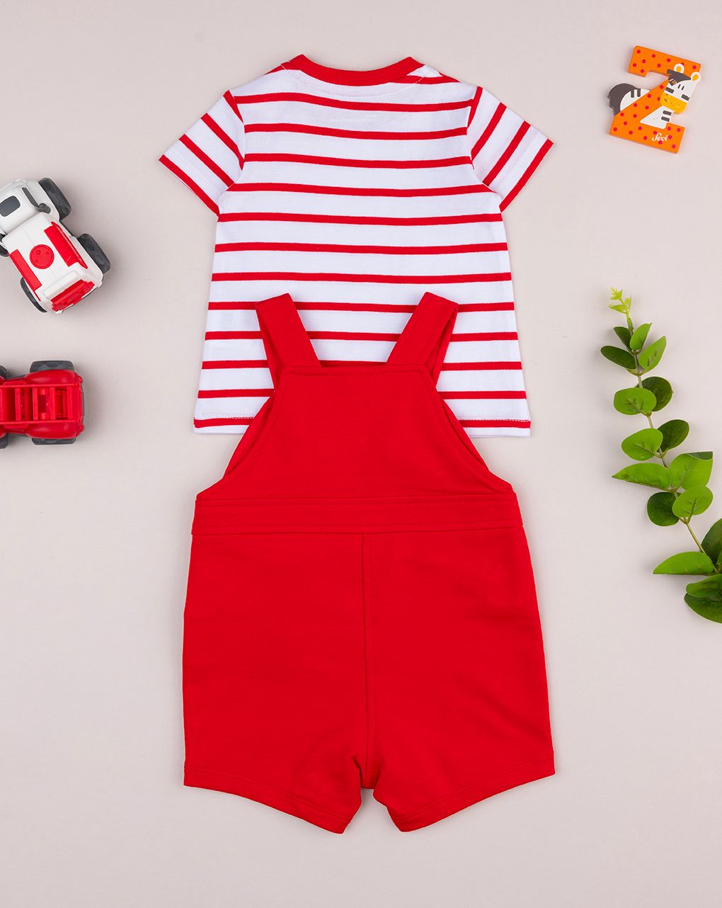 Completo corto bimbo rosso marinaretto
