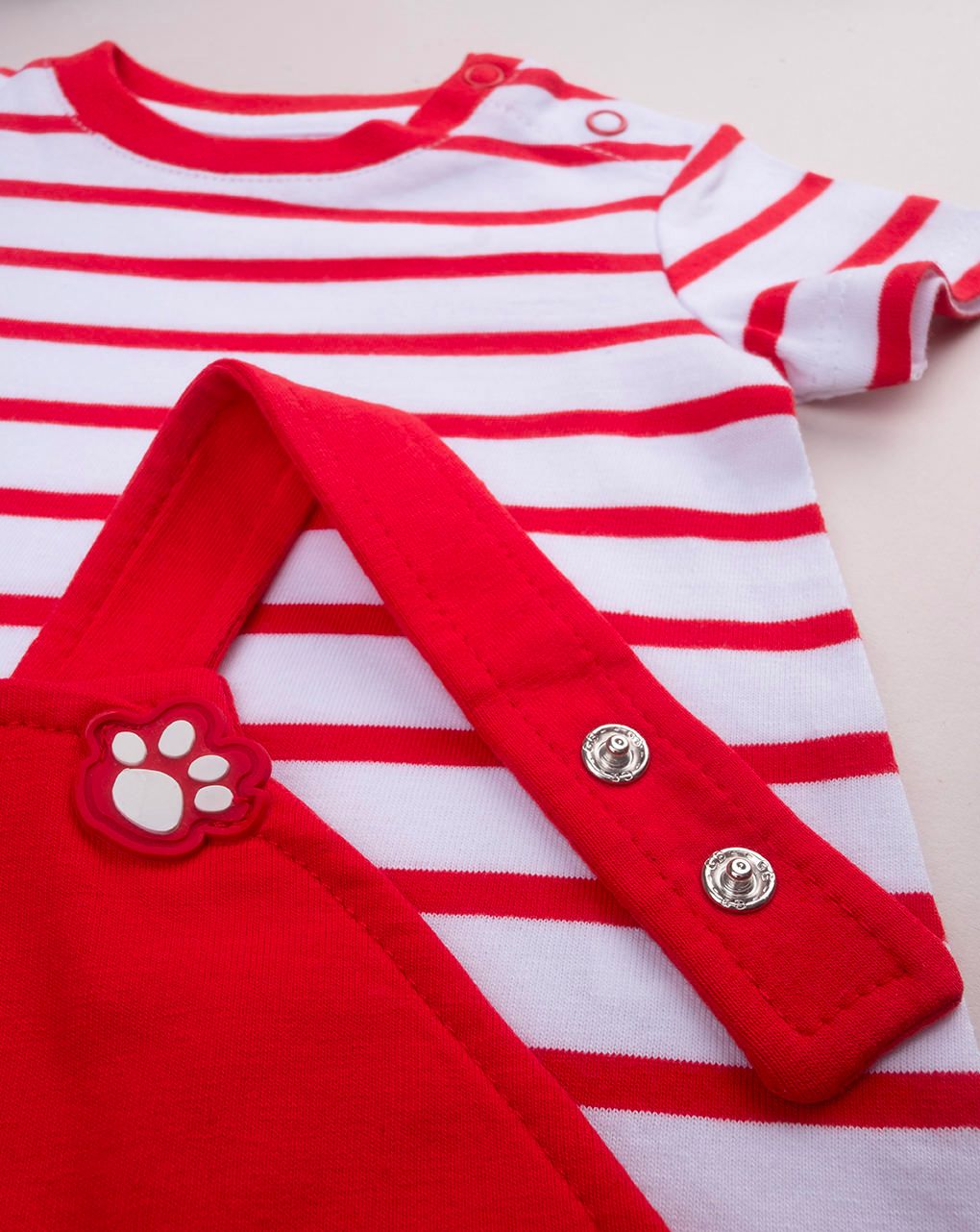 Completo corto bimbo rosso marinaretto