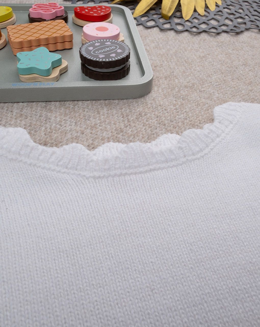 Maglia bimba bianca ondulata