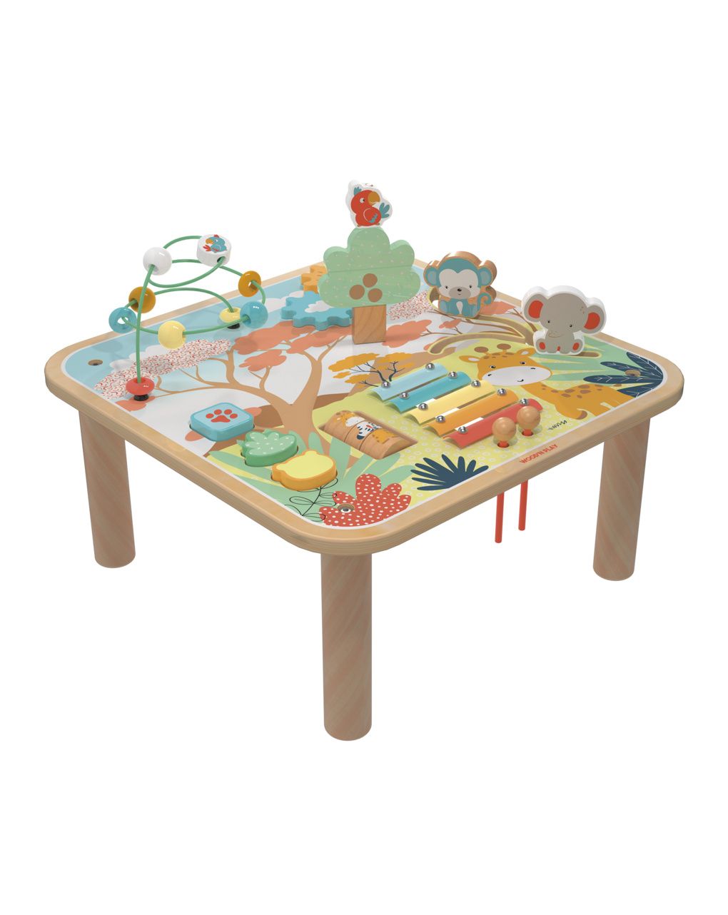 Tavolino multiattività savana in legno - 18m+ - wood " n" play