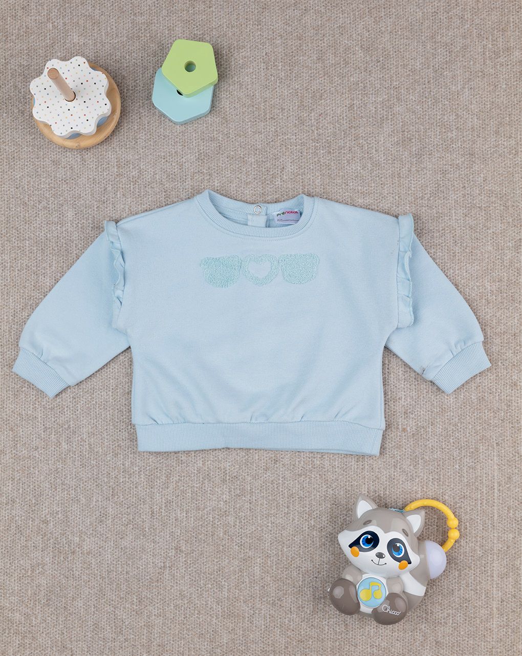 Maglia bimba azzurra con frill