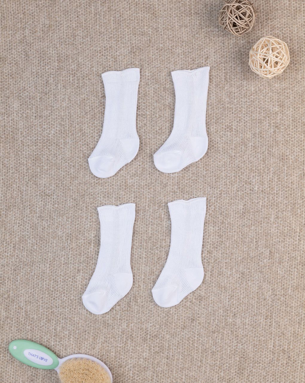 Pack 2 paia di calzine primi giorni cotone bianco