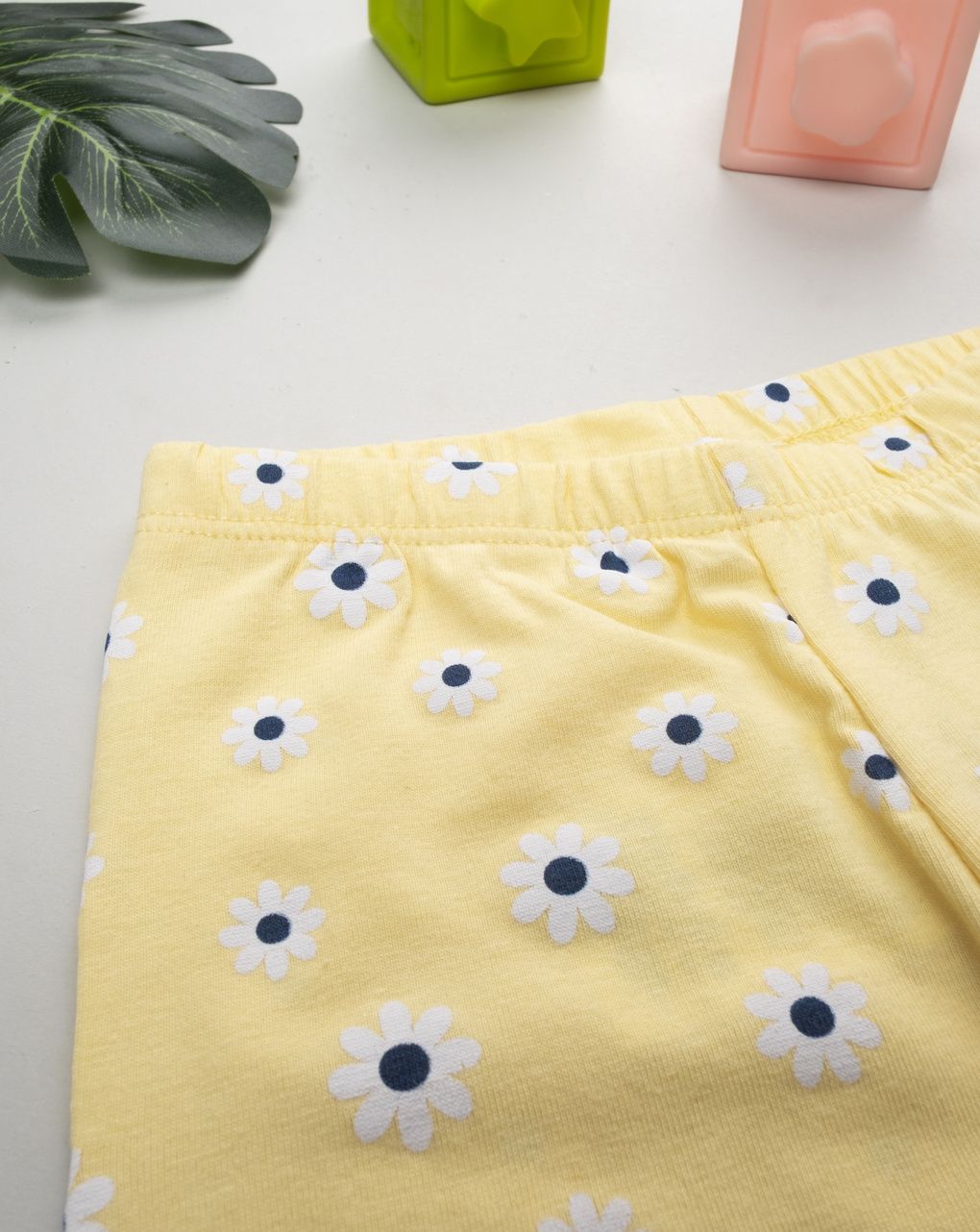 Leggings gialli bimba margherite