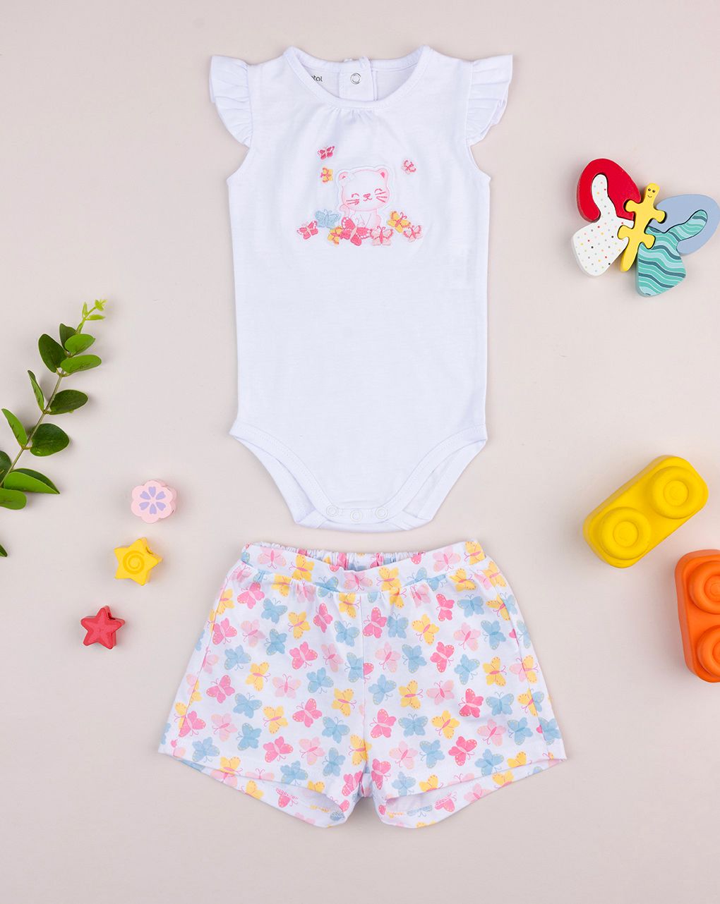 Completo corto bimba gattino