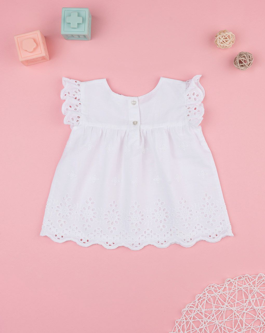 Camicia bimba sangallo bianca