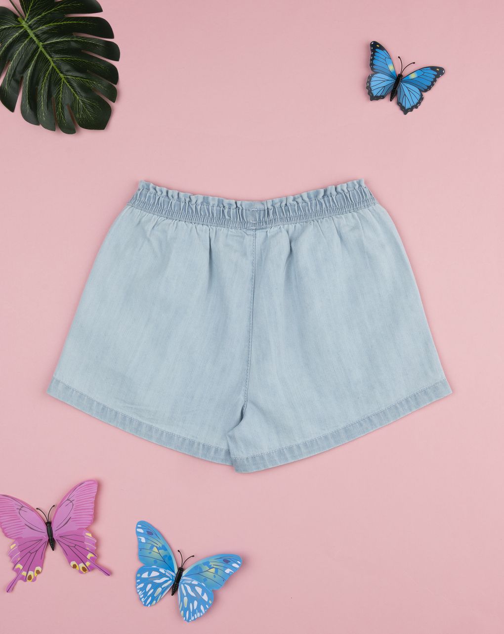 Shorts denim bimba farfalle