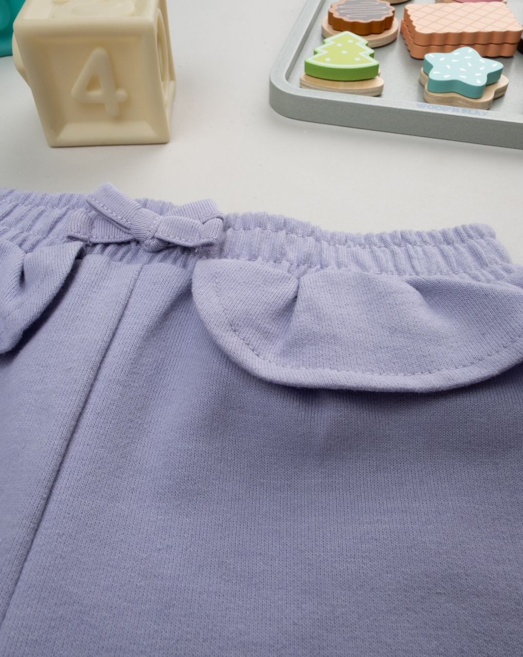 Shorts lilla bambina con rouches