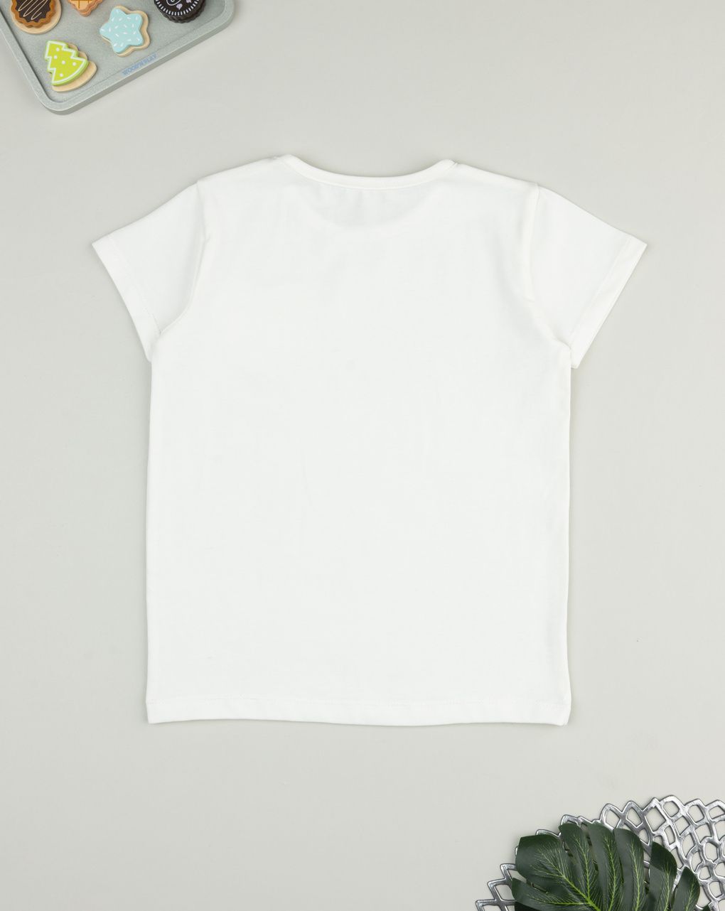T-shirt bimba panna patch cuore