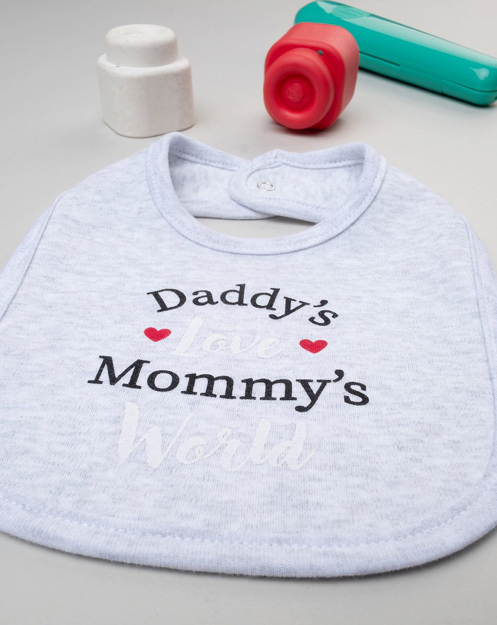 Bavaglino unisex bianco stampato