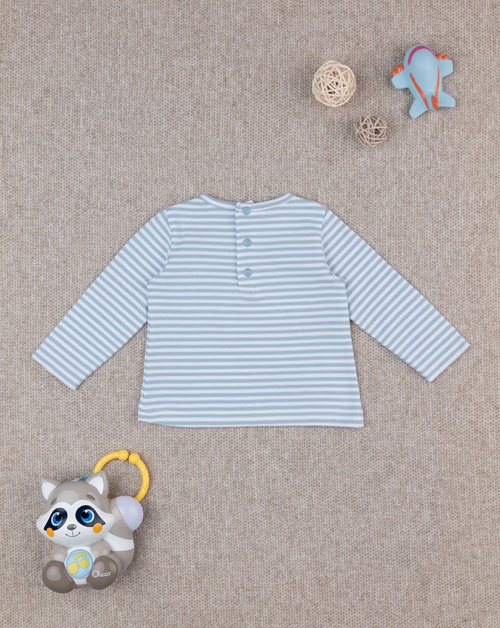 T-shirt bimbo azzurra rigata