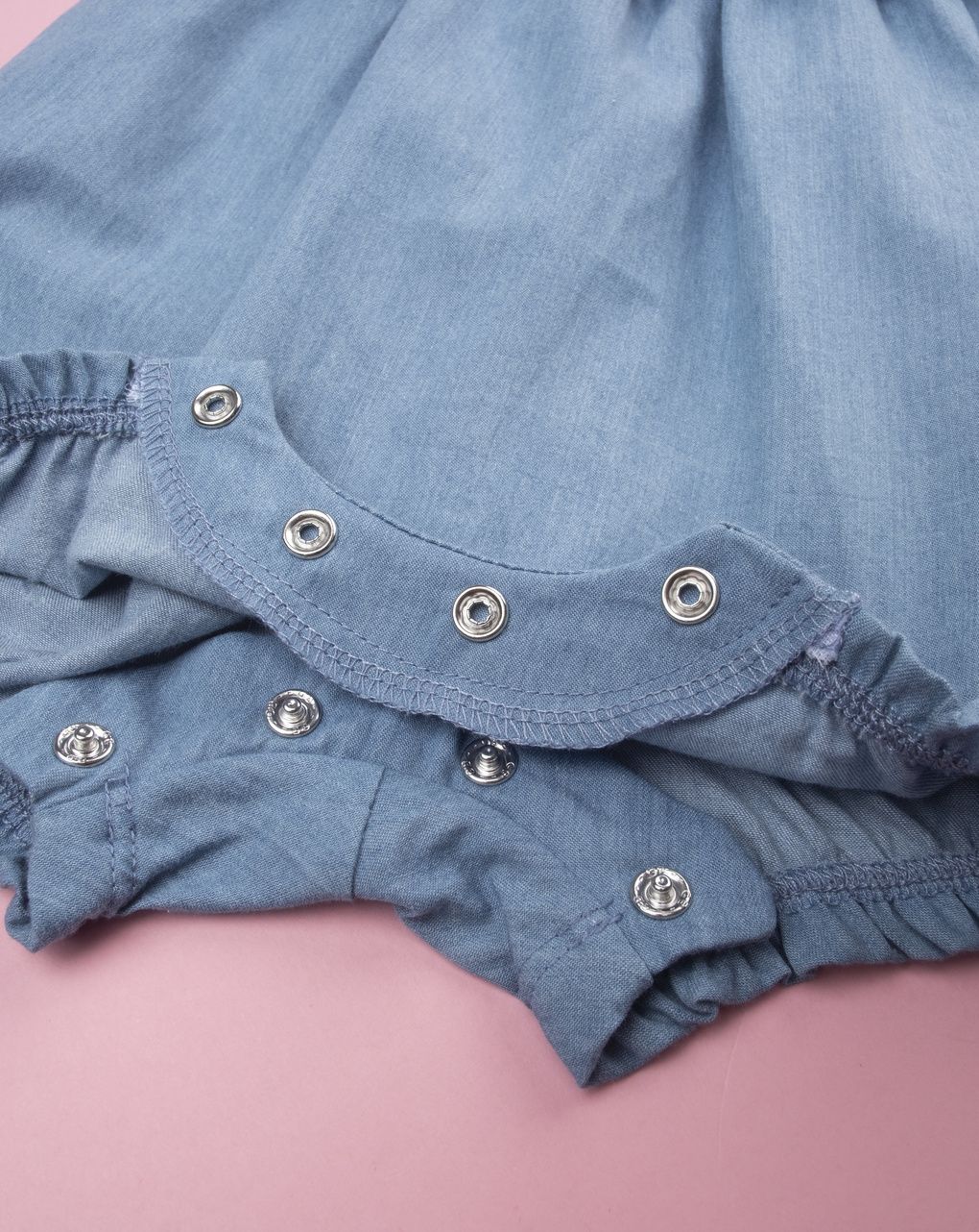 Pagliaccetto bimba denim ricami farfalle