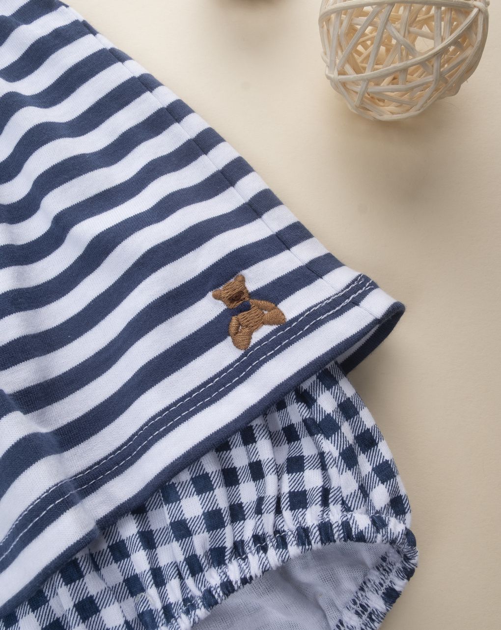 Pagliaccetto bimba rigato blu/bianco
