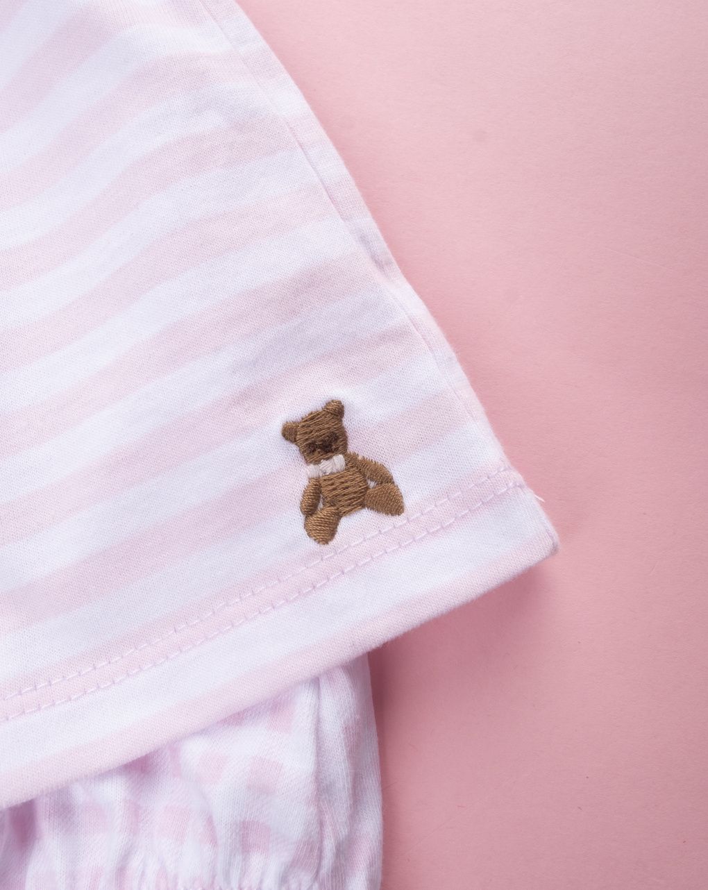 Pagliaccetto bimba rigato rosa/bianco