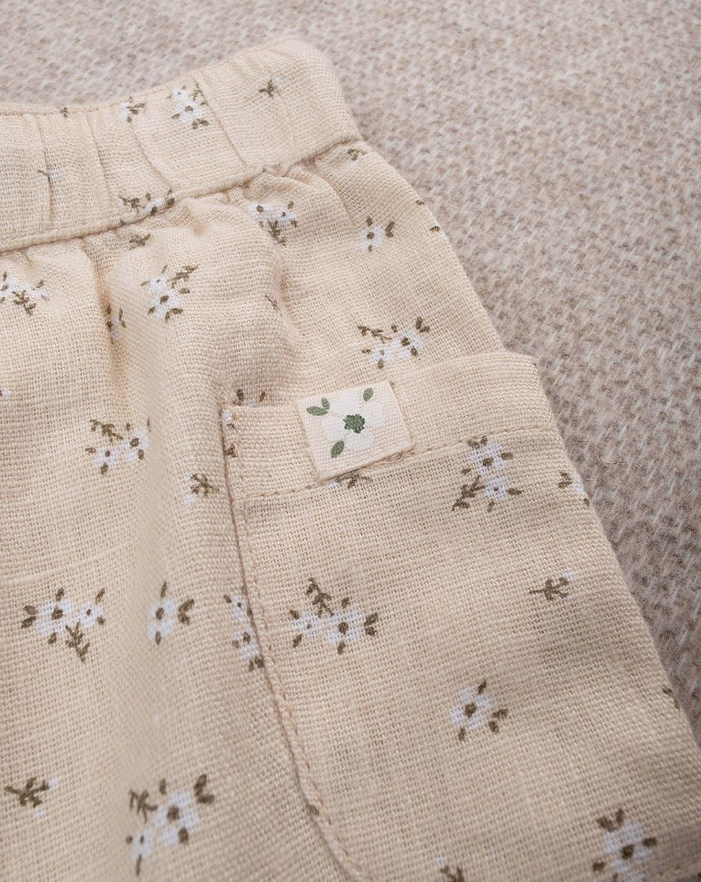 Pantalone lino bimba beige