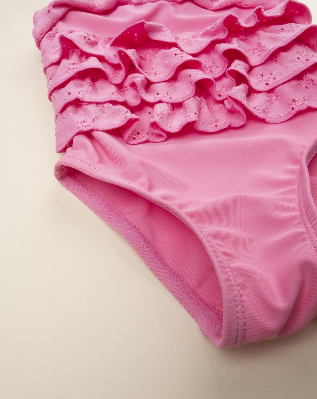 Costume intero bimba rosa sangallo