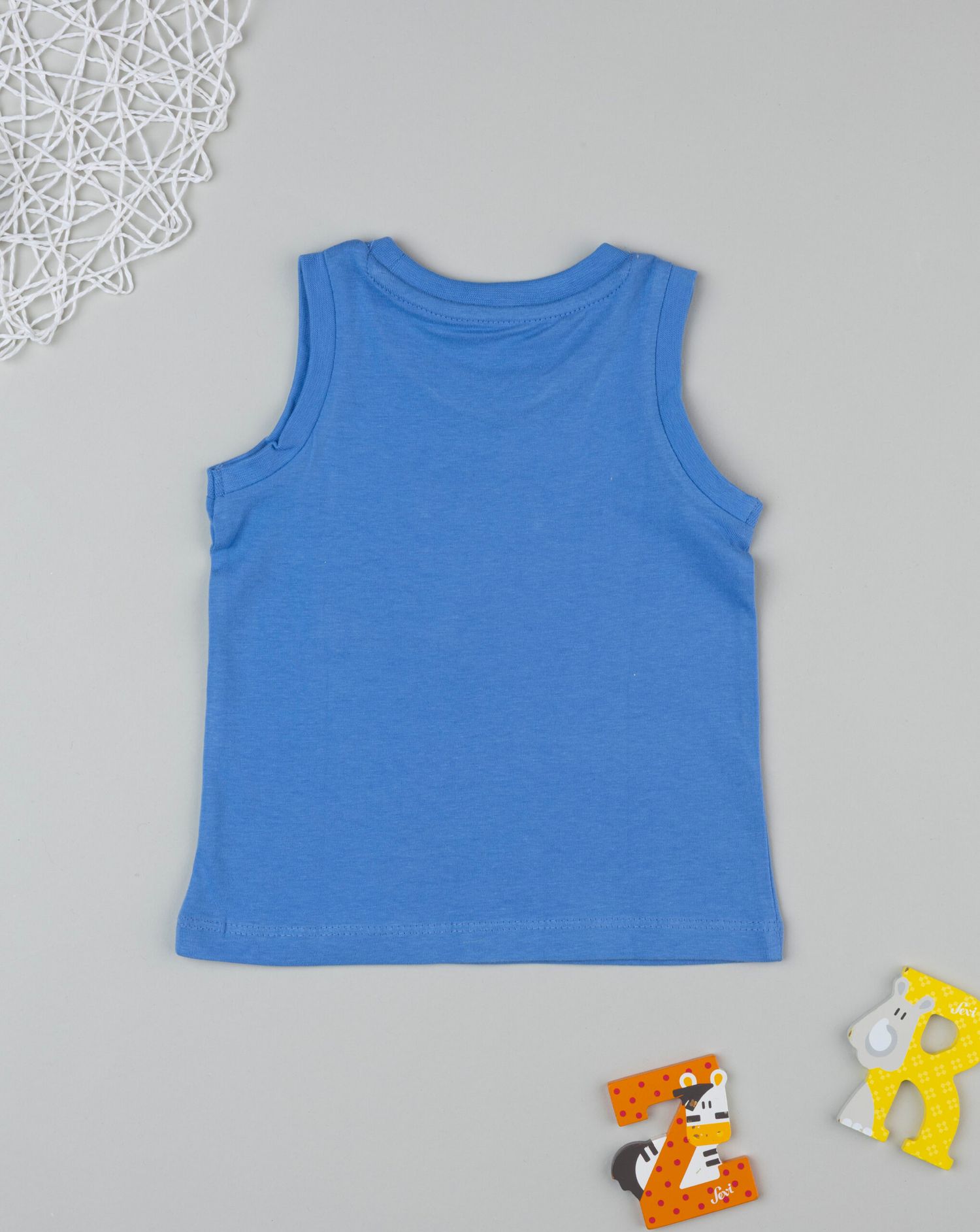 Canotta bimbo bluette taschino sole