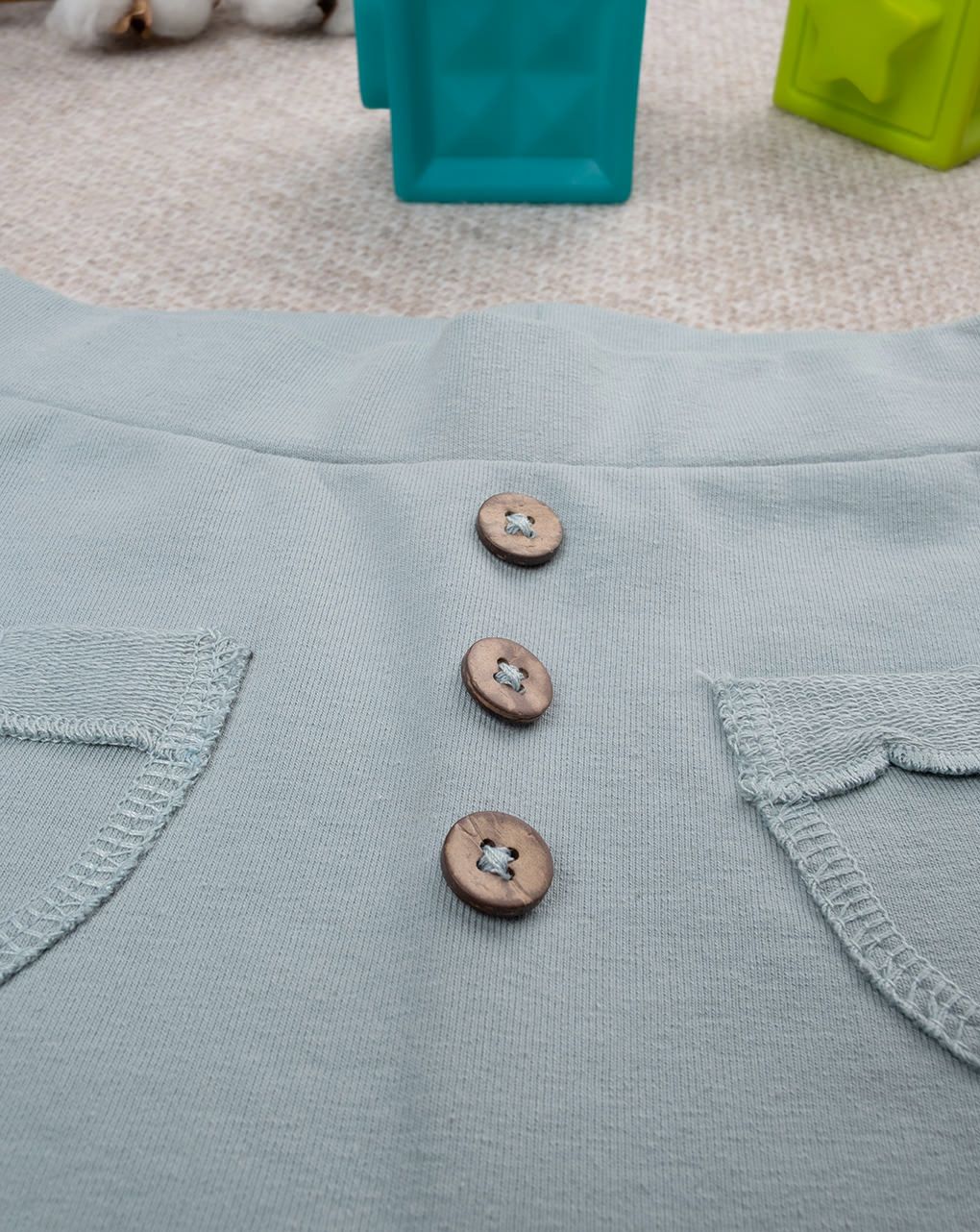 Pantalone bimba verde con tasche