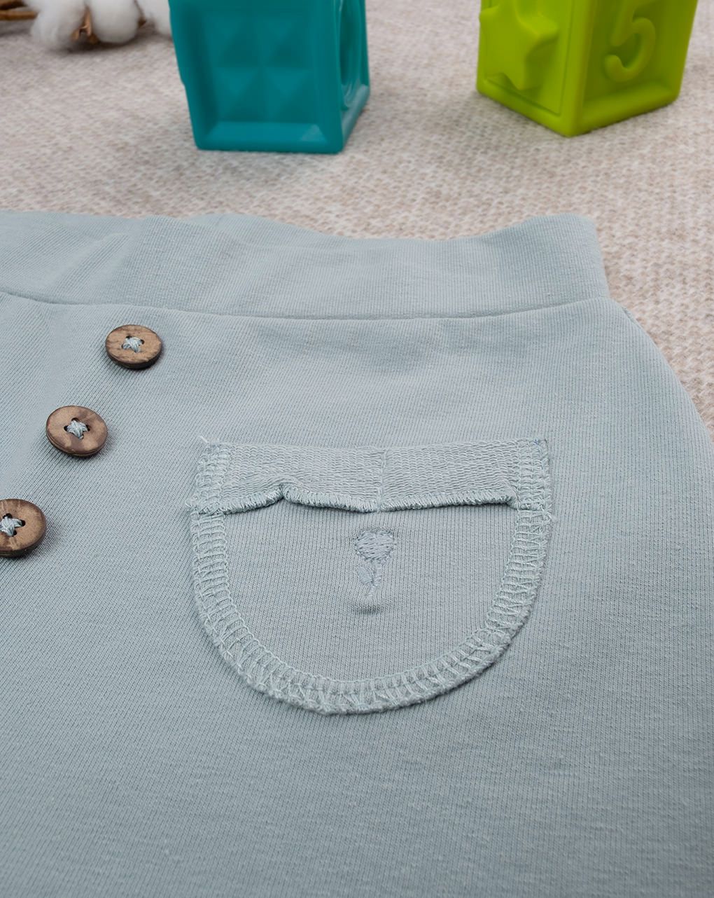 Pantalone bimba verde con tasche