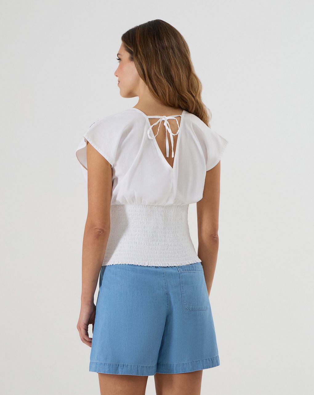 Blusa premaman bianca con ricami