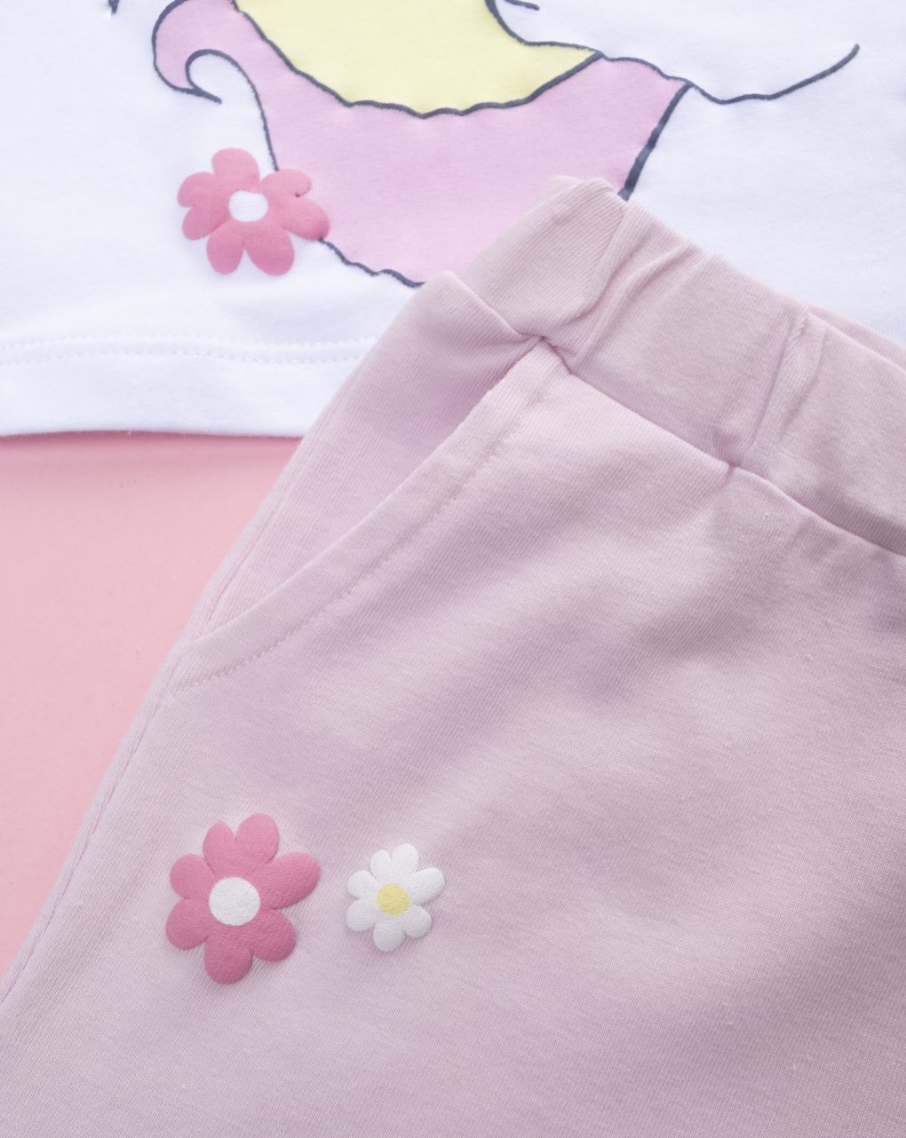 Completo bimba rosa/bianco unicorno