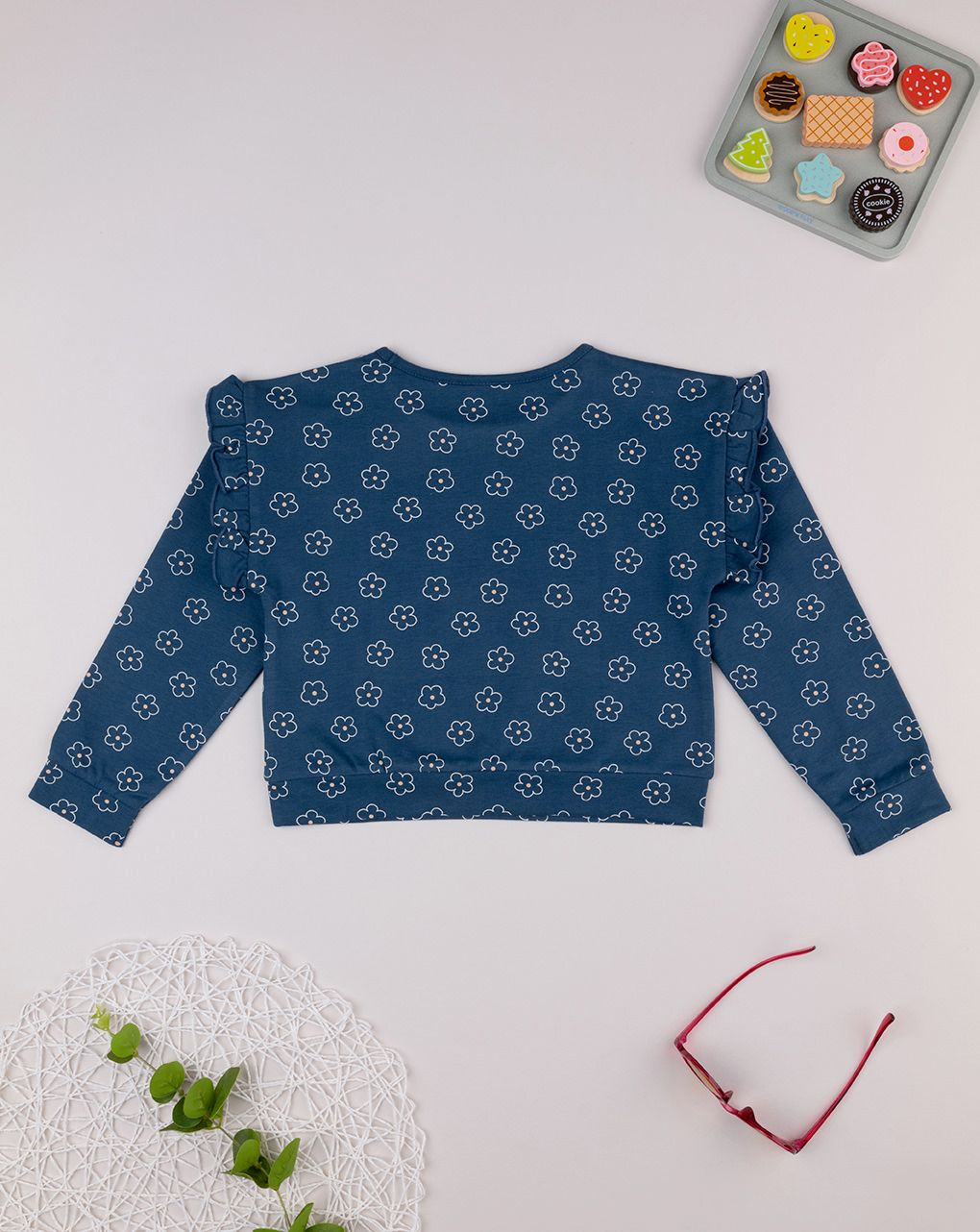 Felpa bimba blu margherite