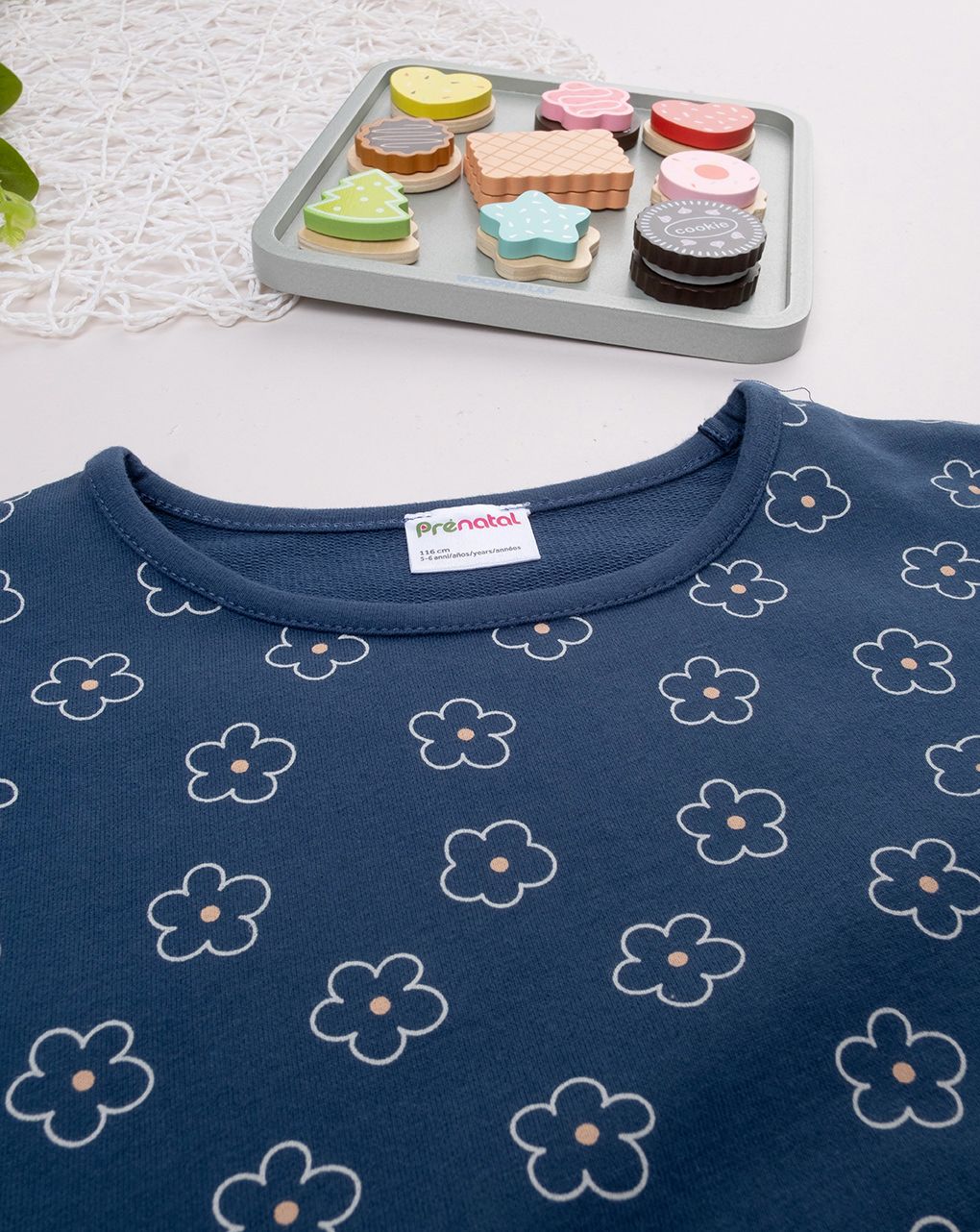 Felpa bimba blu margherite