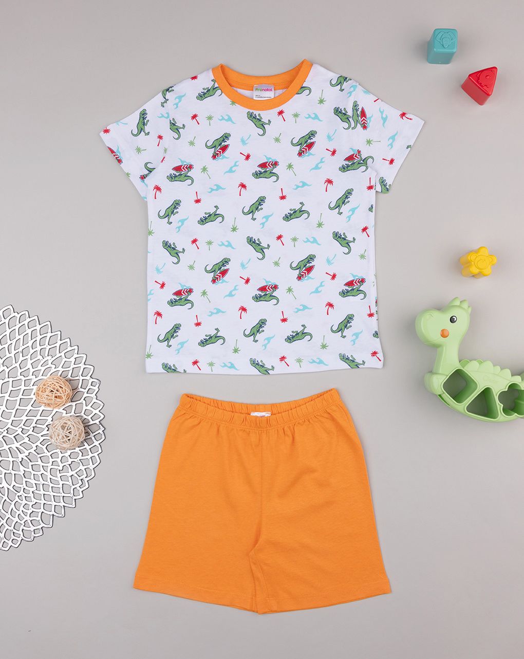 Pigiama 2 pezzi bambino t-rex surf