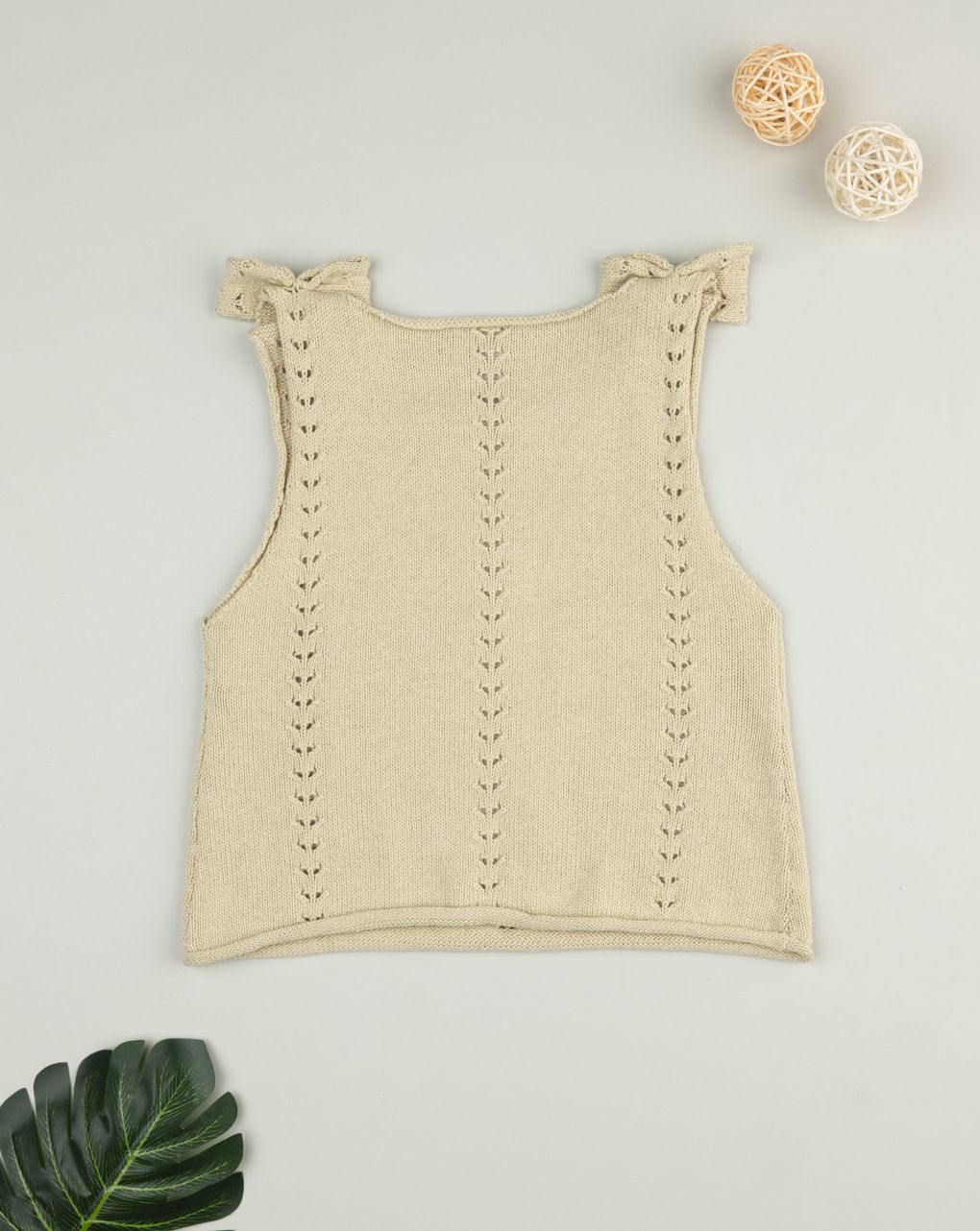 Smanicato in tricot beige bambina