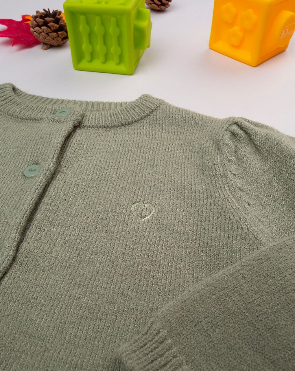 Cardigan tricot bimba verde