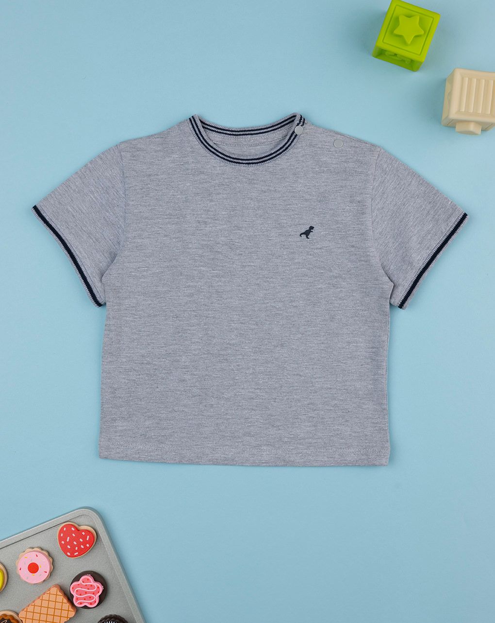 T-shirt bimbo grigio/blu