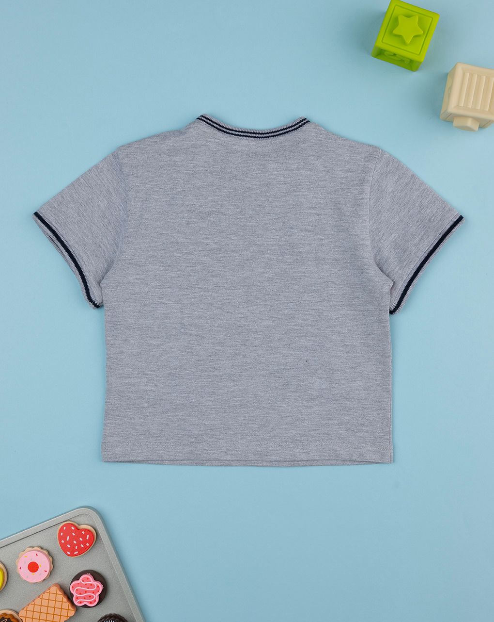 T-shirt bimbo grigio/blu