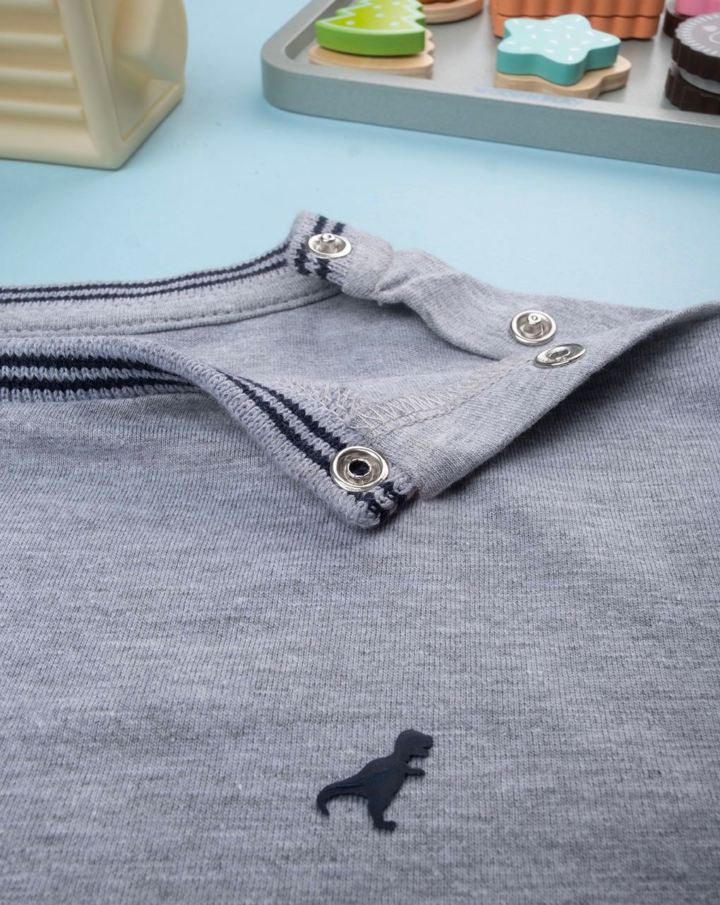 T-shirt bimbo grigio/blu