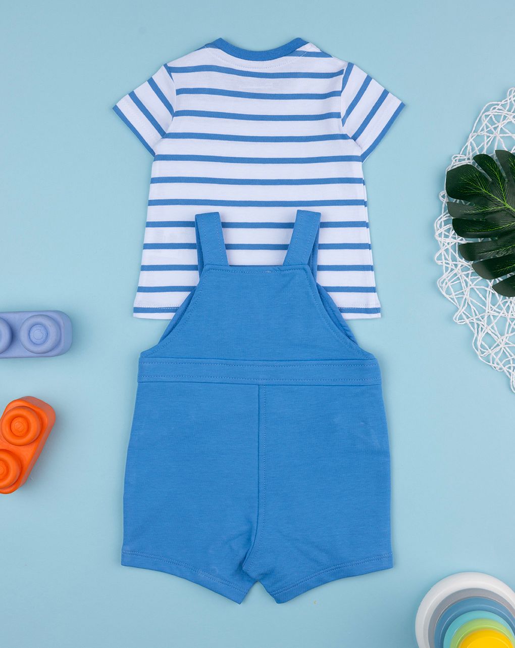 Completo bimbo salopette blu