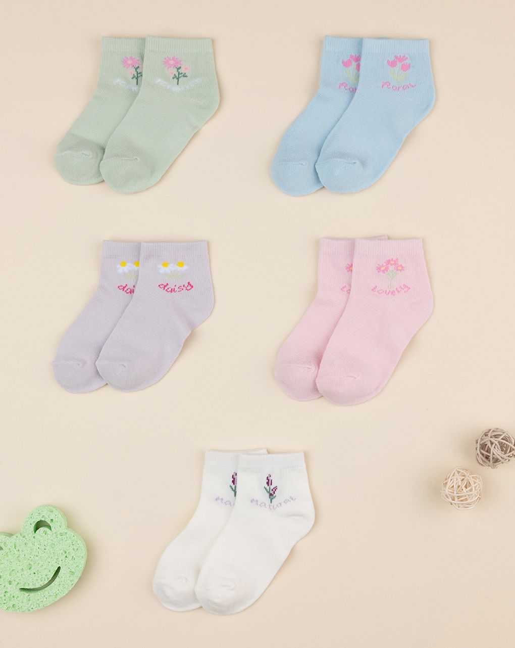 Pack 5 calze bimba colorate