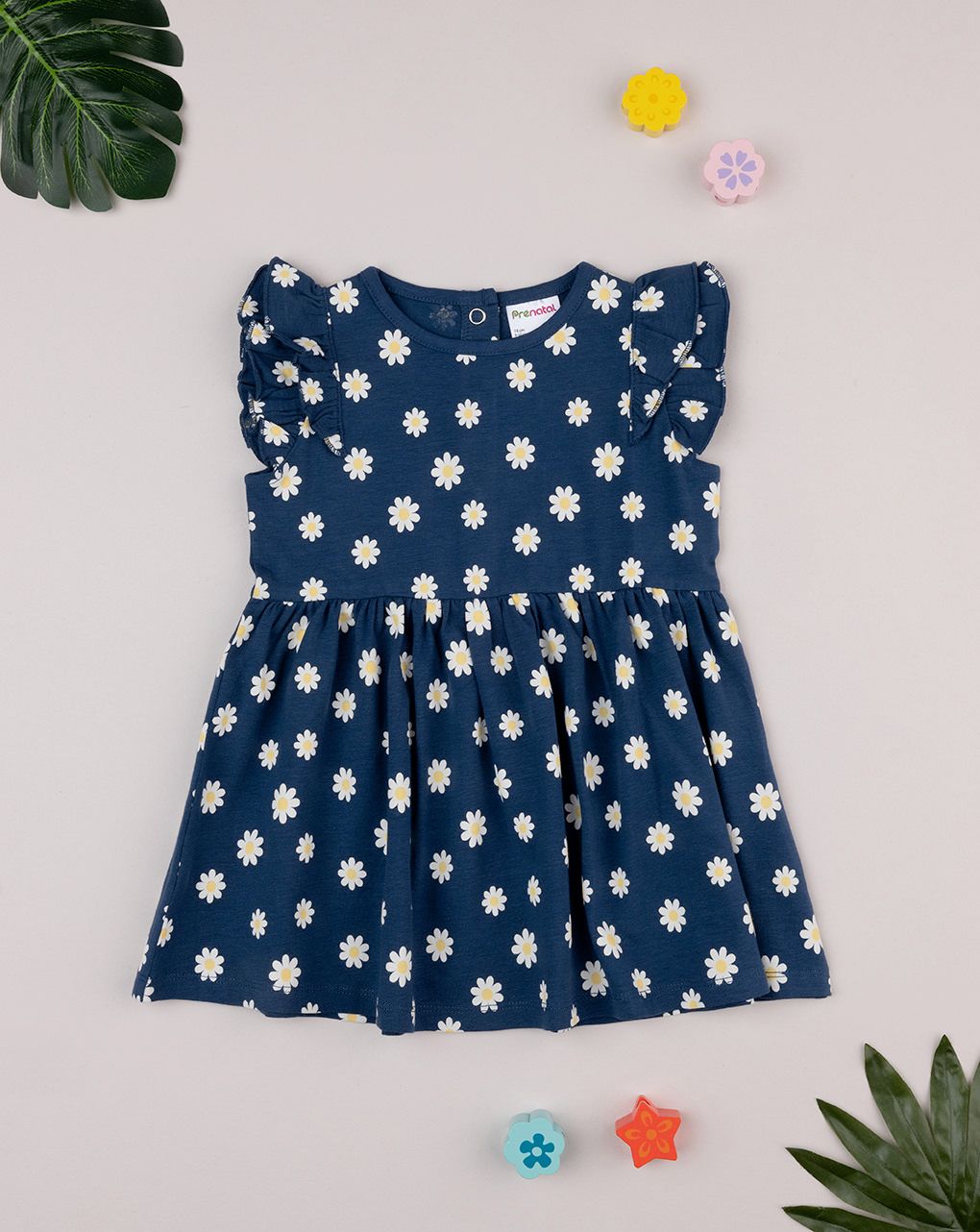 Abito bimba blu margherite allover