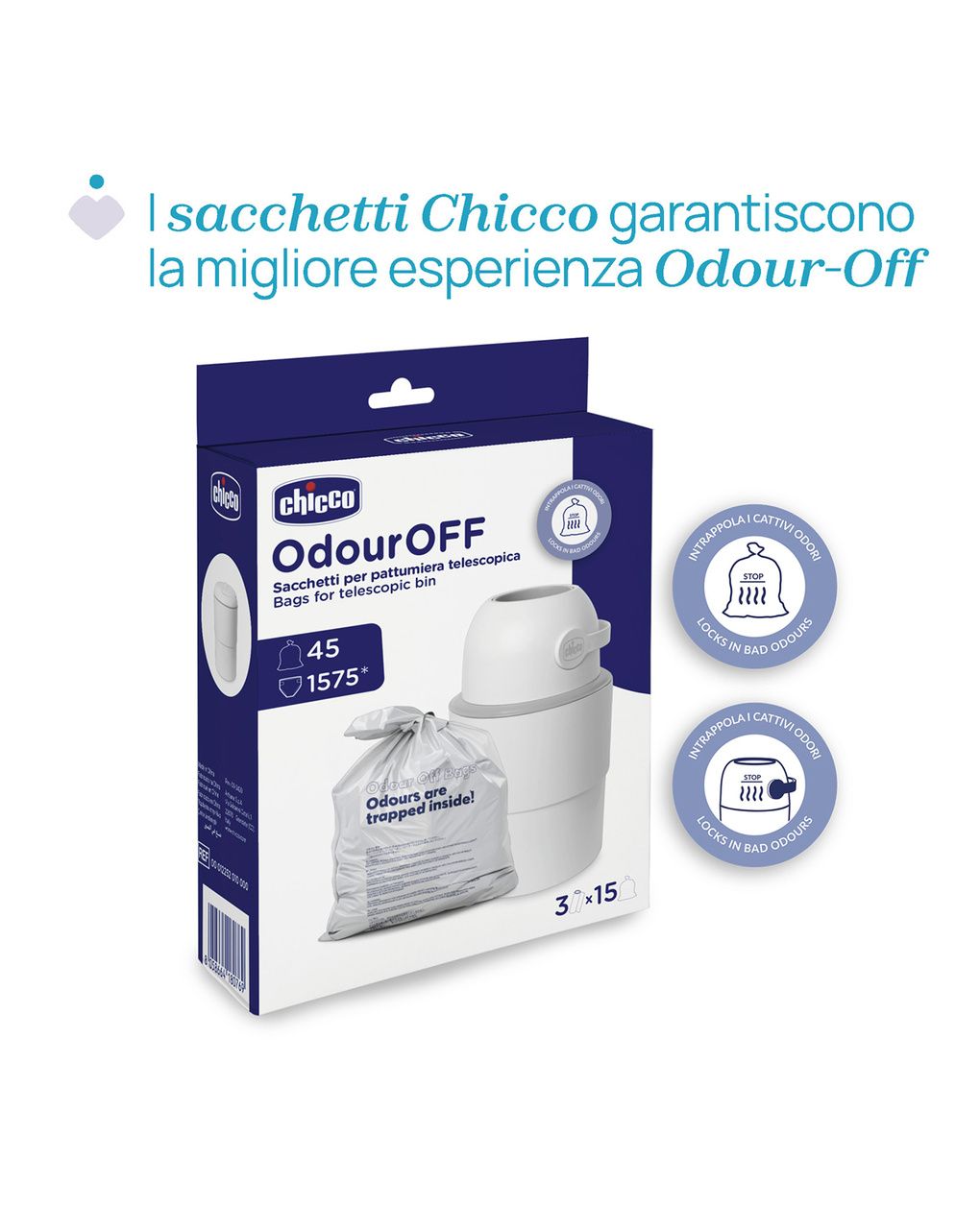Odour off mangiapannolini telescopico - chicco