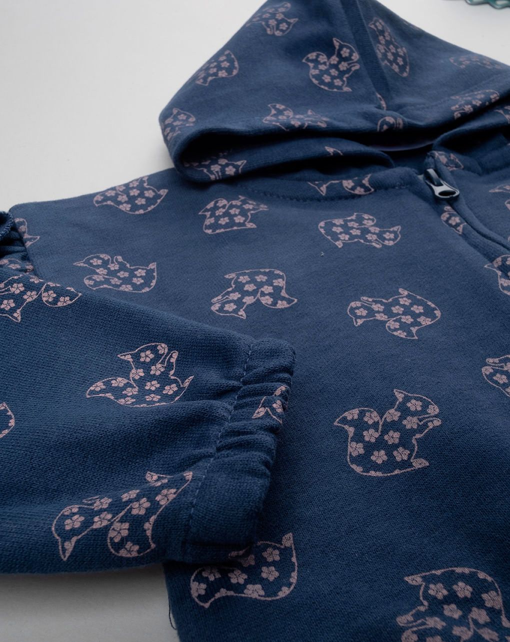 Felpa blu bimba con allover