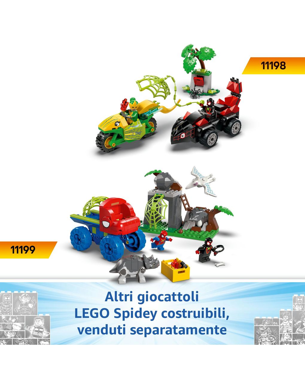 Team spidey: salvataggio su dino-ruspa – 11199 – lego marvel