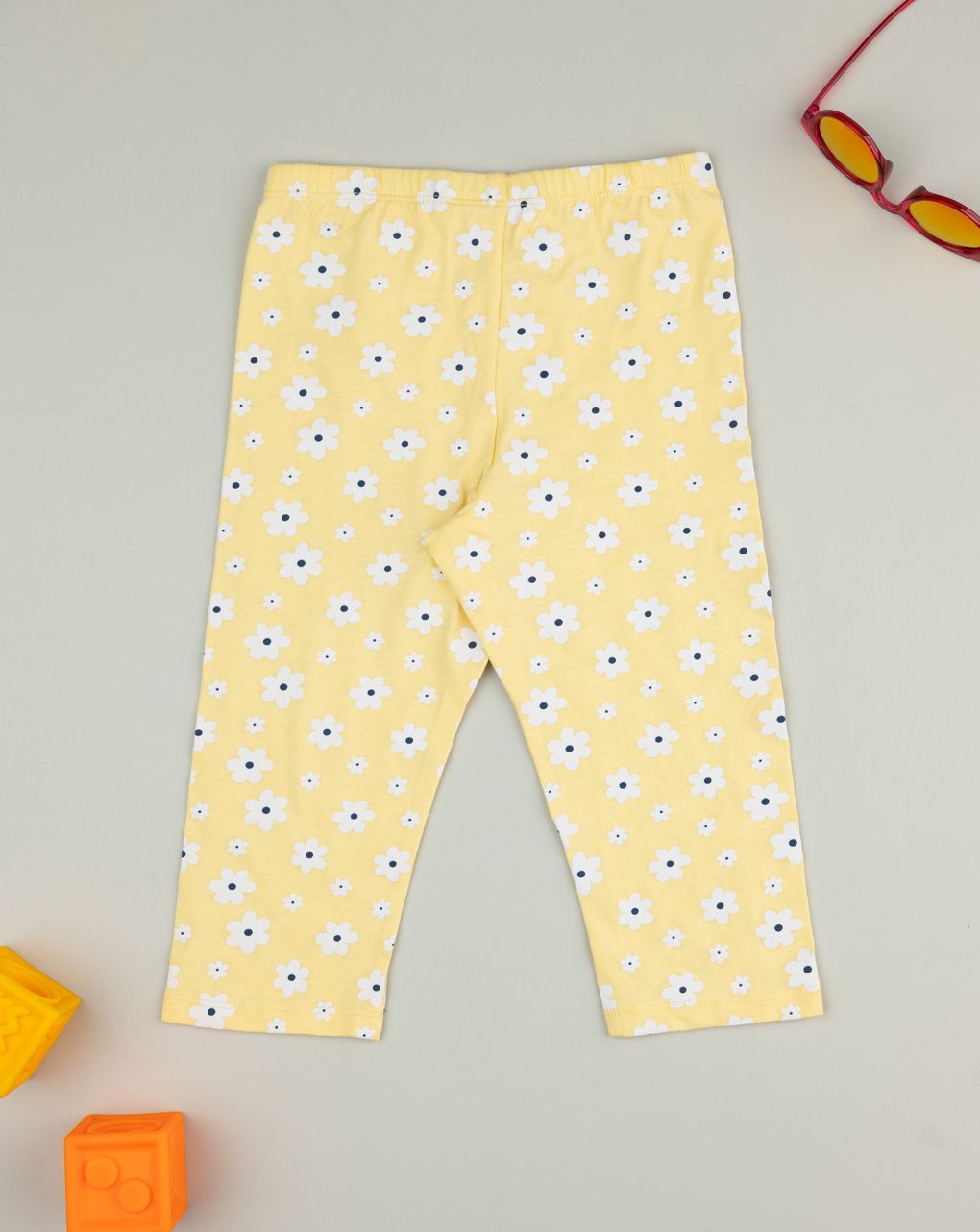 Leggings gialli bambina margherite