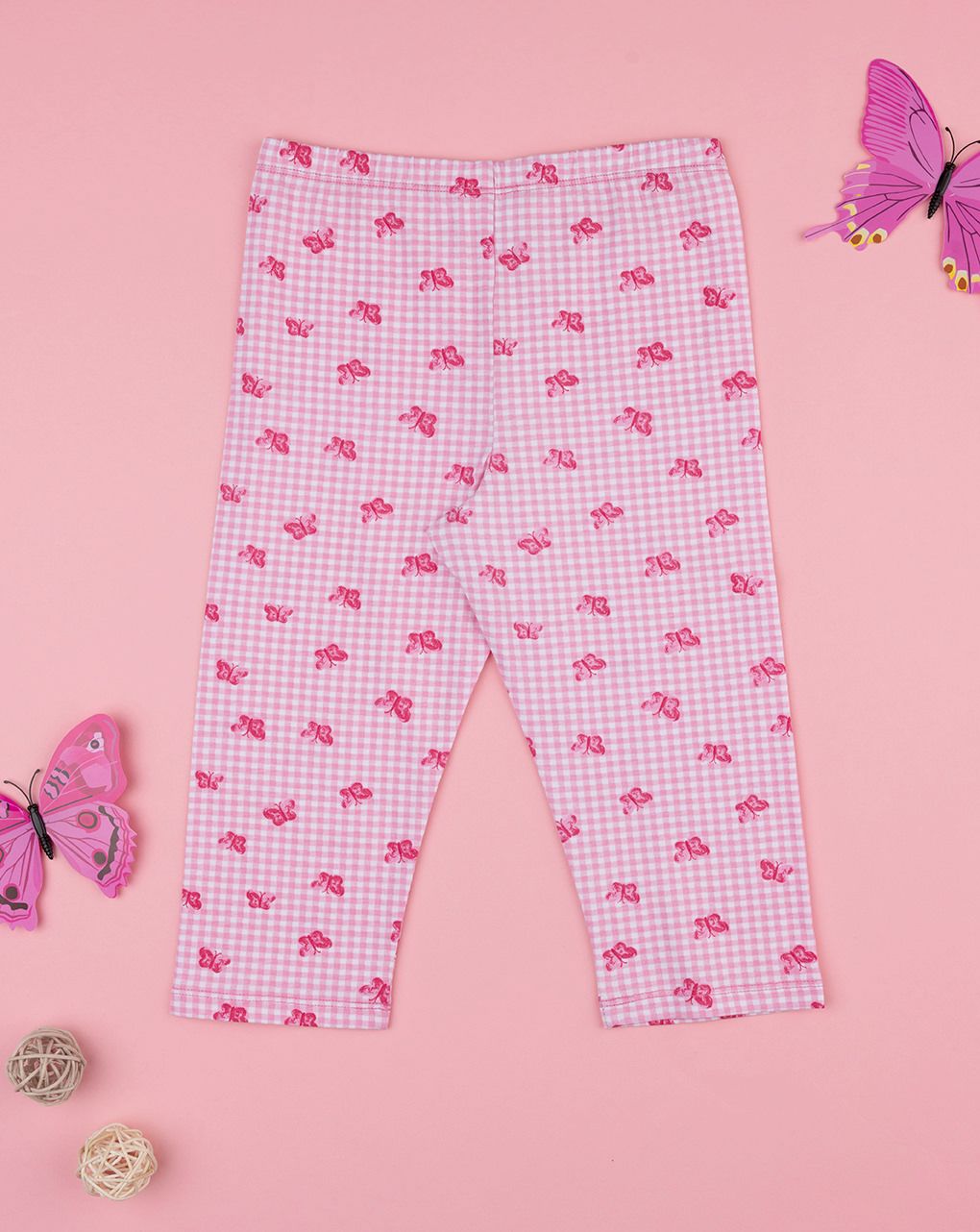 Legging bimba rosa farfalle allover