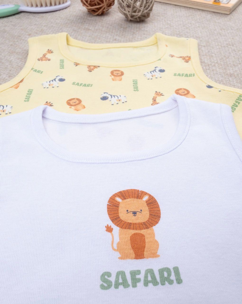 Pack 2 body bimbo bianco/giallo organic cotton