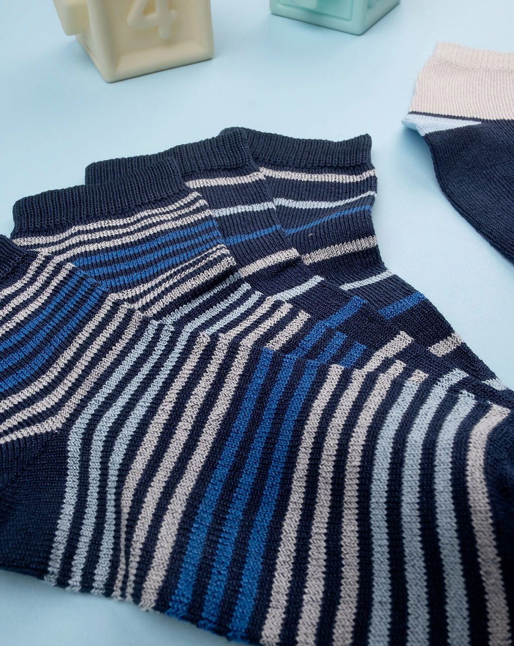 Pack 3 calze corte bimbo blu fantasia