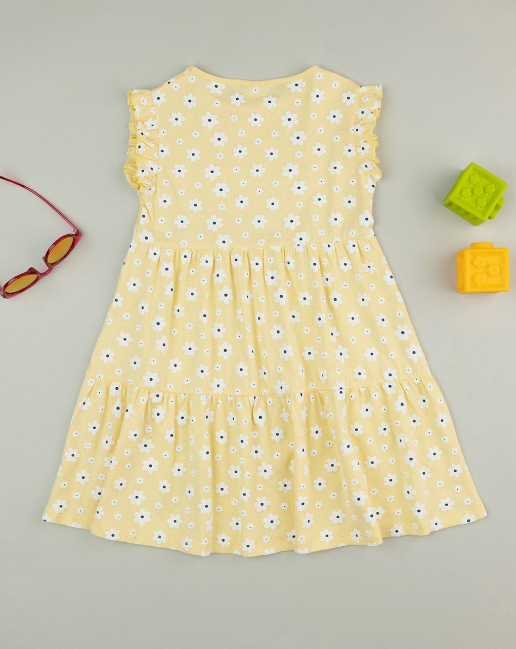 Abito bimba giallo stampato