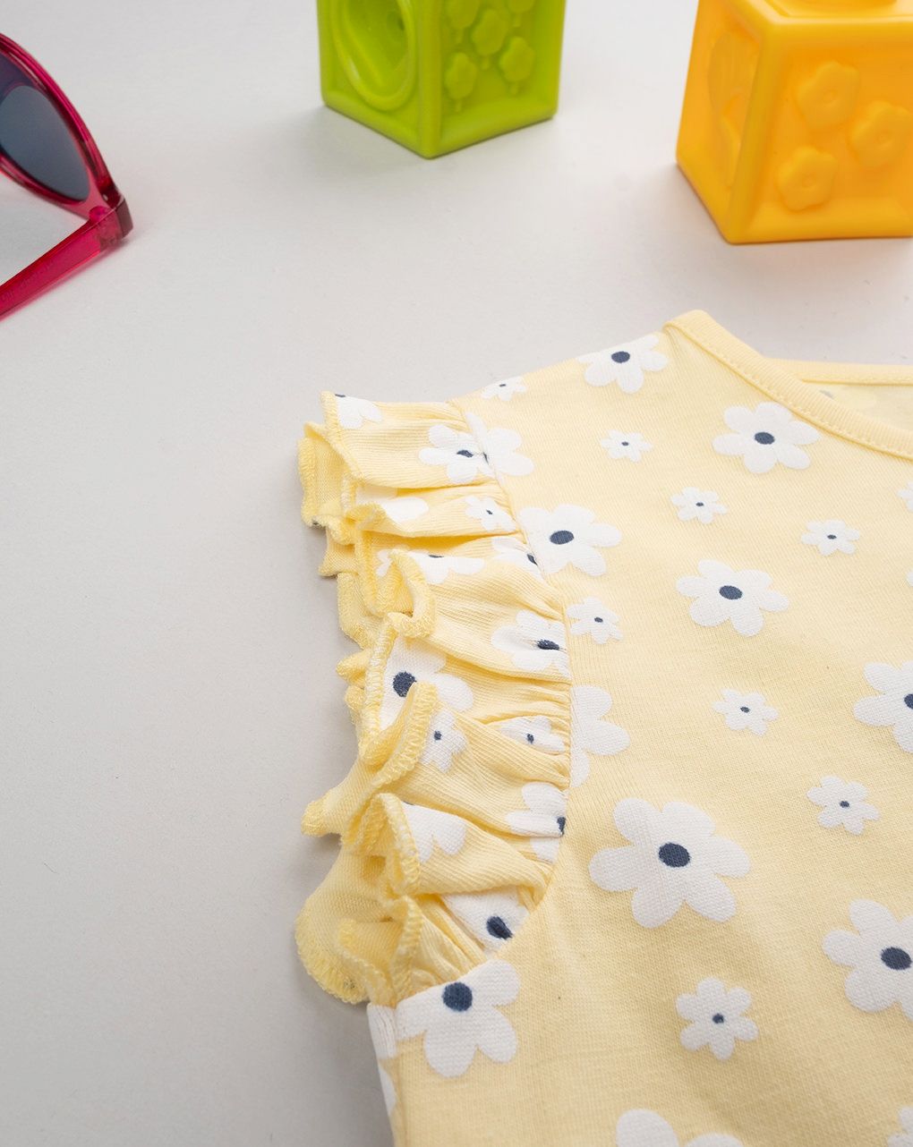 Abito bimba giallo stampato